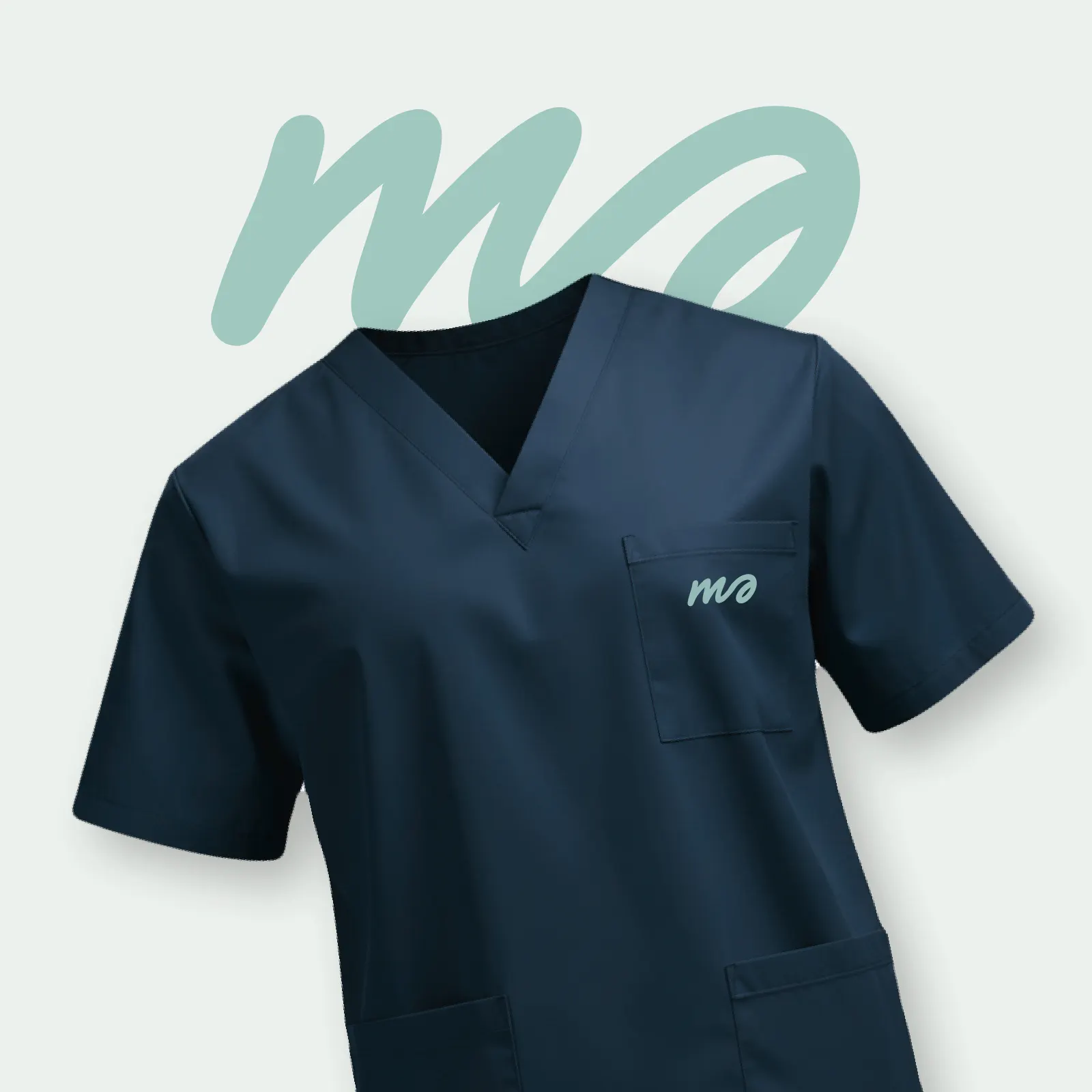 Casacca sanitaria blu notte con il monogramma Element ricamato sul taschino